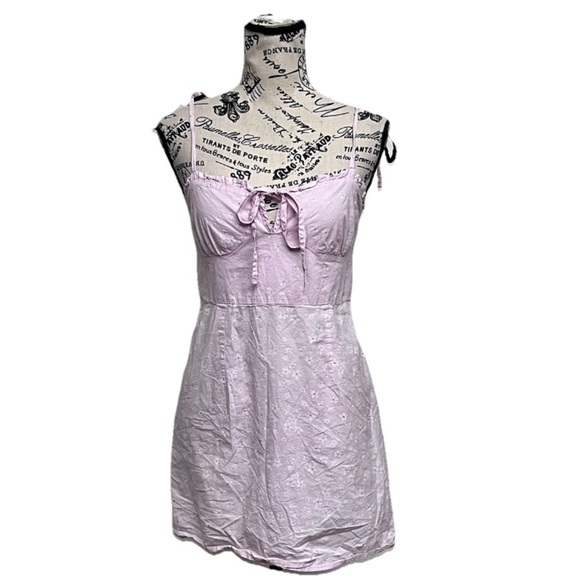 Milkmaid Ditzy Floral Pink Daisy Mini Dress Coquette Preppy Cottegecore Boho S - Picture 1 of 6